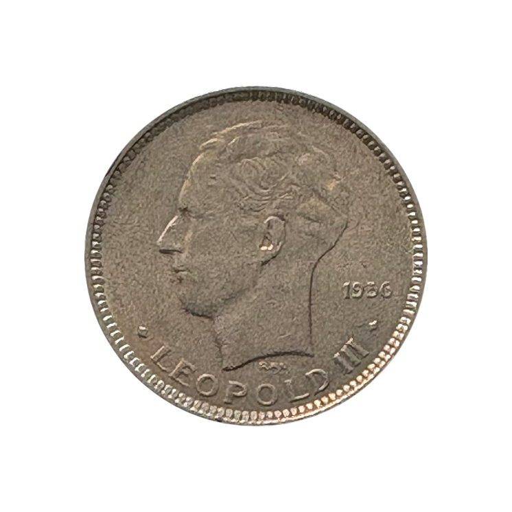 5 Francs Belgique 1936 Leopold III