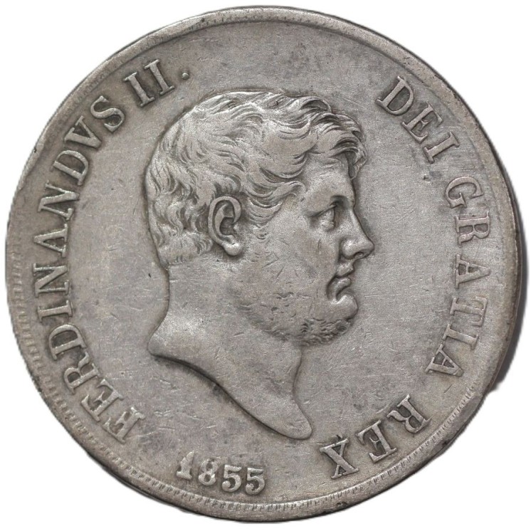 Italie- Naples et deux Siciles, Ferdinand II (1830-1859), 120 Grana, 1855