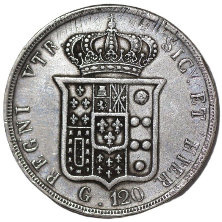 Italie - Naples et deux Siciles, Ferdinand II (1830-1859), 120 Gana, 1853