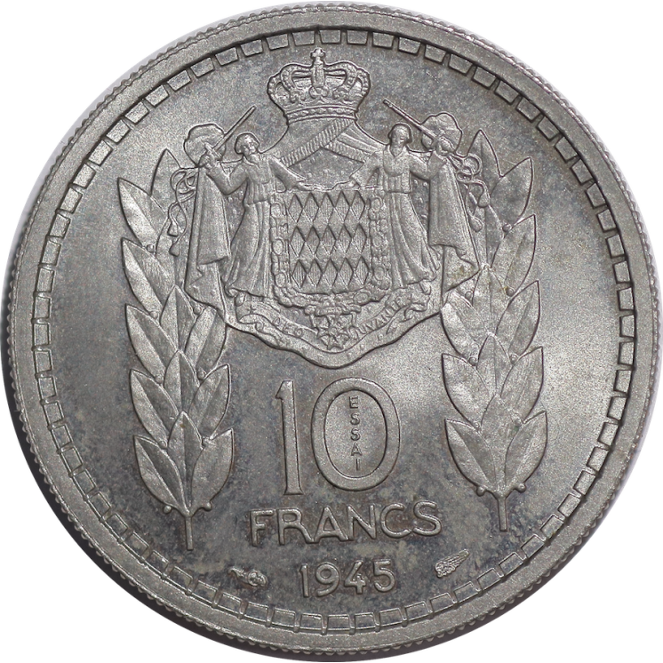 Monaco - Louis II, Essai, 10 Francs, 1945