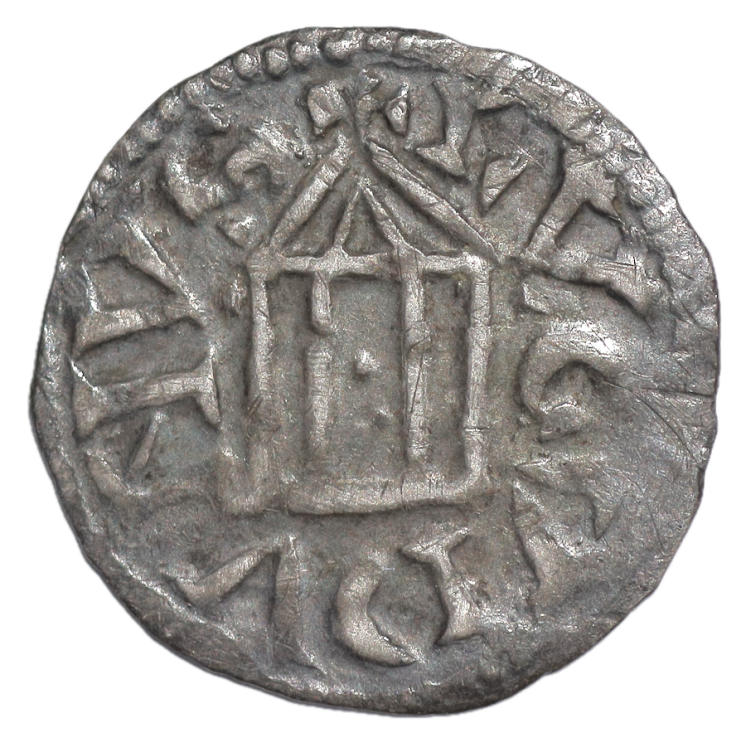 France - Lyonnais, Rodolphe III (993-1032), Denier au temple
