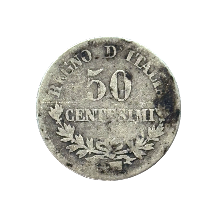 50 Centimes 1863 Italie Victor Emmanuel II