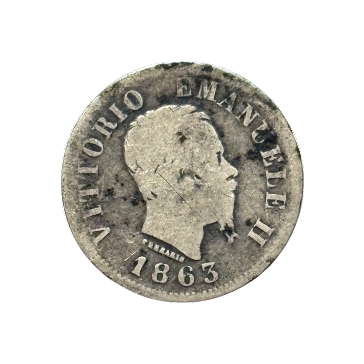 50 Centimes 1863 Italie Victor Emmanuel II