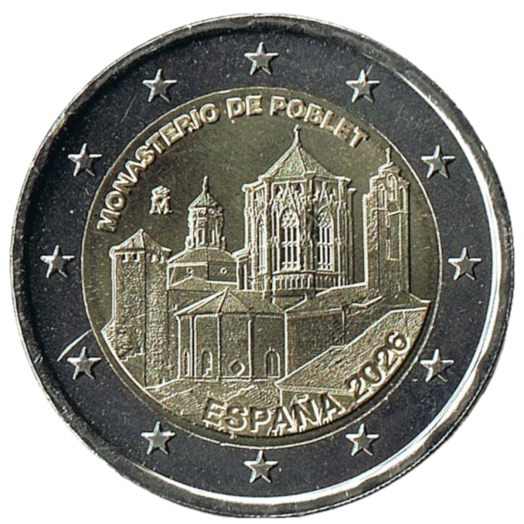 2026 - Espagne 2€ Monastère de Poblet, UNC