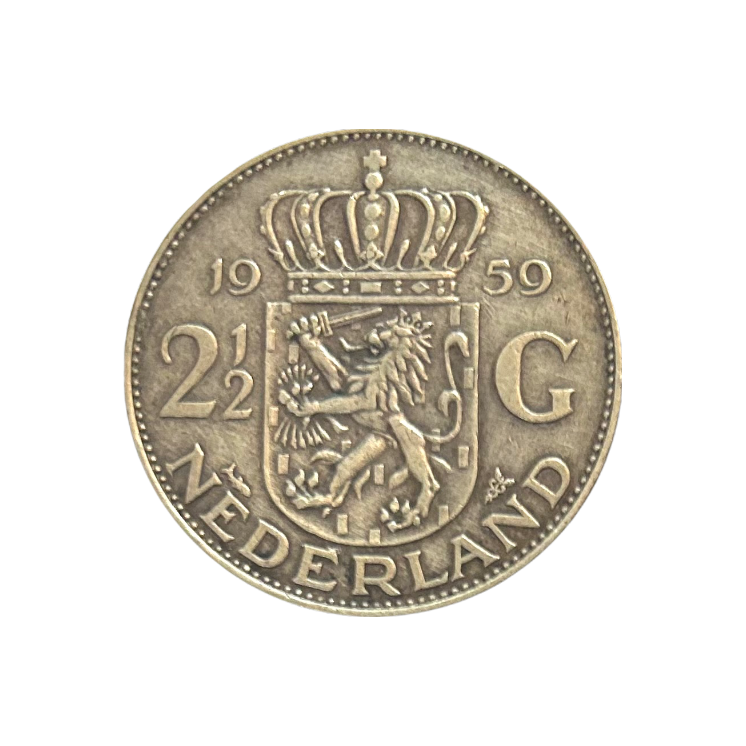 2 1/2 Gulden 1959 Pays Bas Juliana