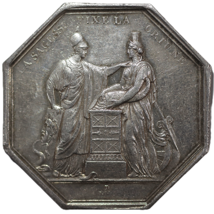 France - Jeton de la Banque de France An VIII "La Sagesse fixe ta fortune"