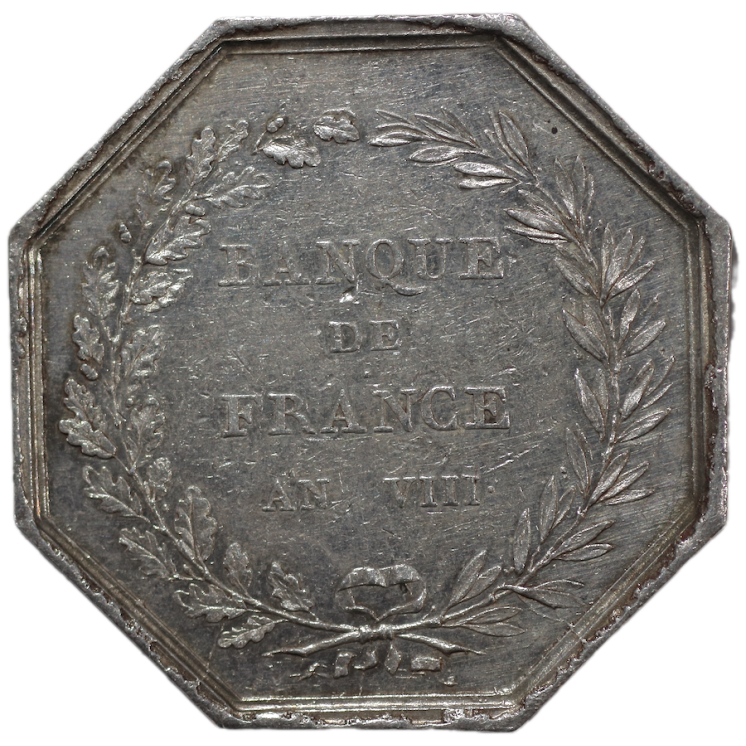 France - Jeton de la Banque de France An VIII "La Sagesse fixe ta fortune"
