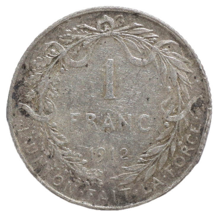Belgique - Albert (1909-1934), 1 Franc, 1912