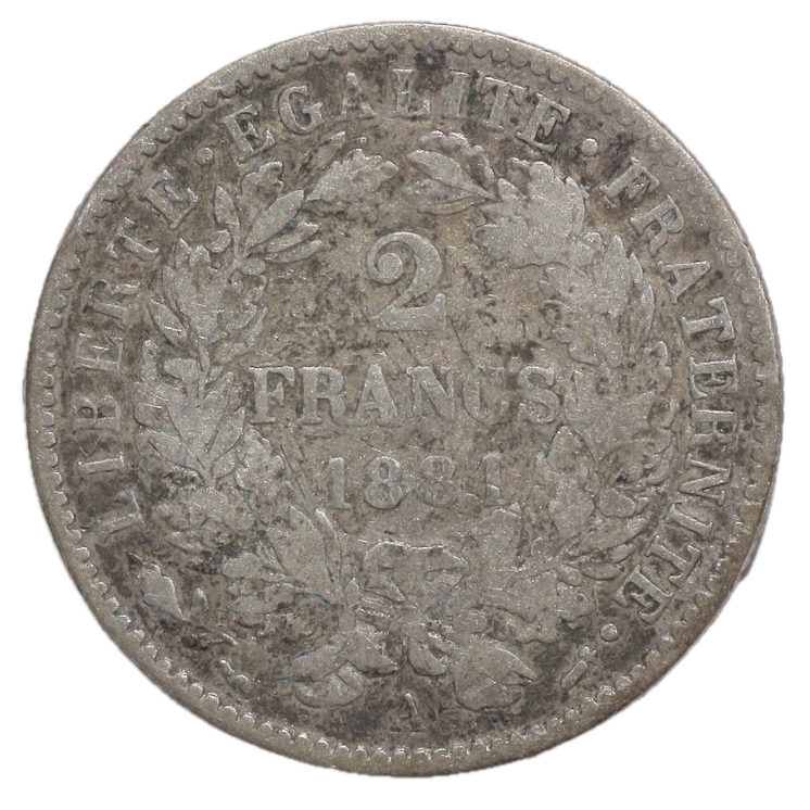 France - IIIe République (1870-1940), 2 Francs, 1881, A (Paris)
