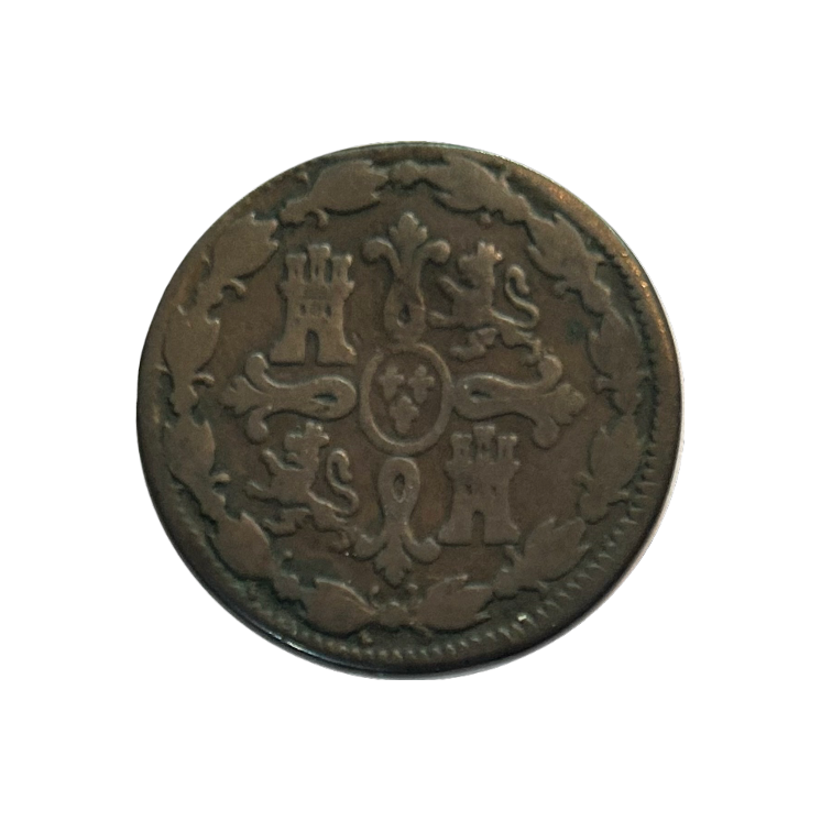 8 Maravedis Espagne 1818 Cuivre