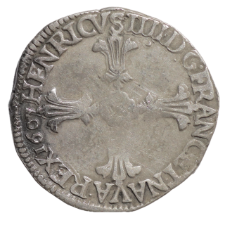 France - Henri IV (1589 - 1610), 1/4 d'Ecu, 1607, 9 (Rennes)