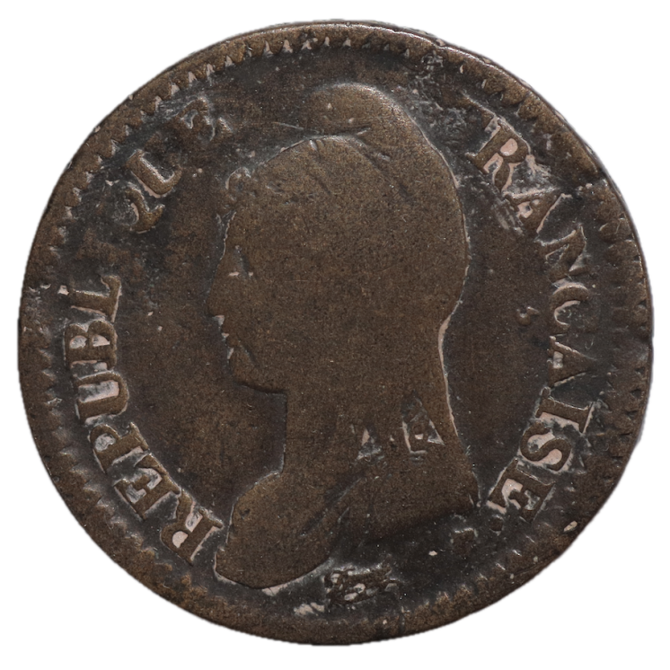 France - République, 1 décime de l'an 8, A (Paris)