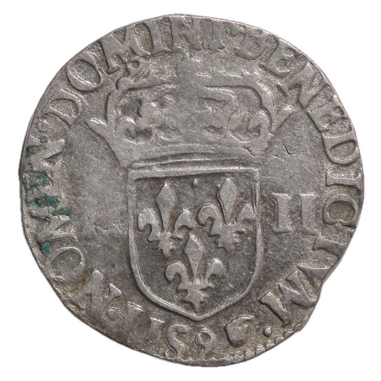 France - Henri IV (1589-1610), 1/4 d'Ecu, 1590, 9 (Rennes)