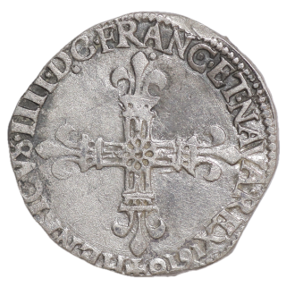 France - Henri IV (1589-1610), 1/4 d'Ecu, 1610, T (Nantes)
