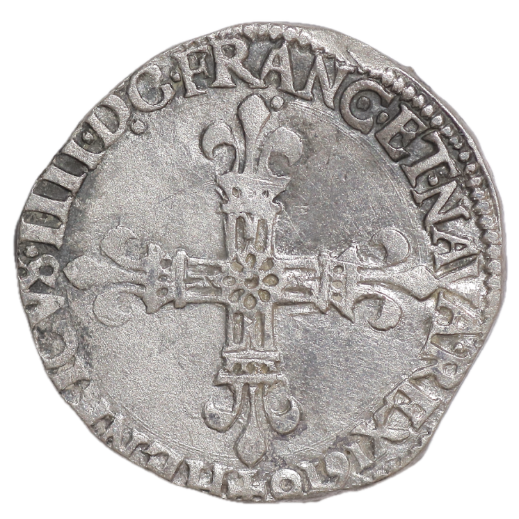 France - Henri IV (1589-1610), 1/4 d'Ecu, 1610, T (Nantes)
