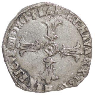 France - Henri IV (1589-1610), 1/4 d'Ecu, 1610, K (Bordeaux)
