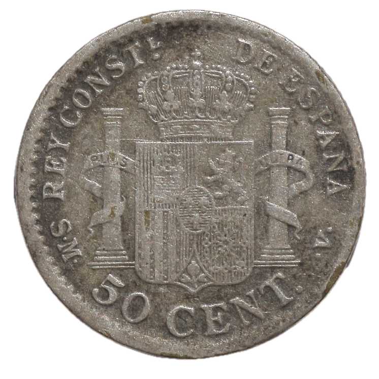 Espagne - Alfonso XIII (1886-1931), 50 centimos, 1904
