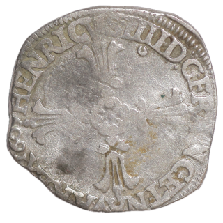 France - Henri IV (1589-1610), 1/4 d'Ecu, 1609, 9 (Rennes)