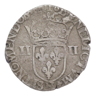 France - Henri IV (1589-1610), 1/4 d'écu, 1599, H (La Rochelle)