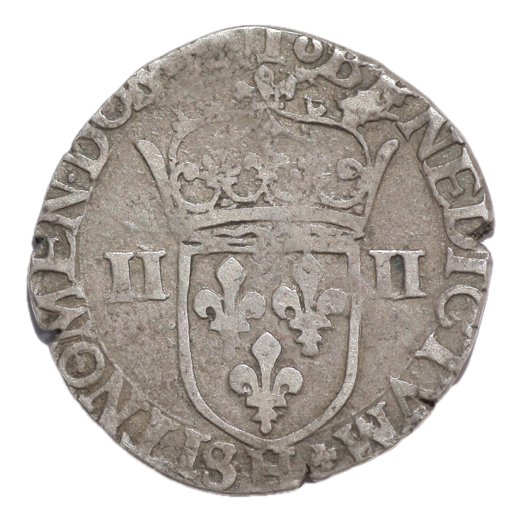 France - Henri IV (1589-1610), 1/4 d'écu, 1599, H (La Rochelle)