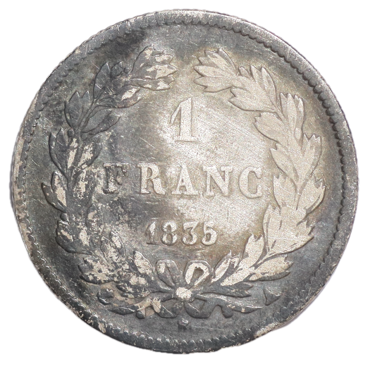 France - 1 Franc, Philippe, A (Paris), 1835