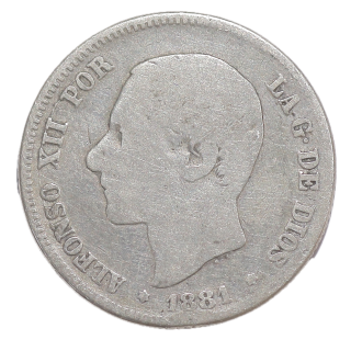 Espagne - Alfonso XII (1874-1885), 2 pesetas, 1881