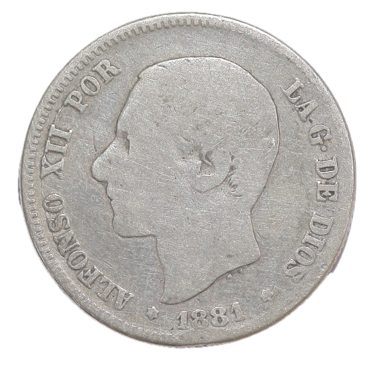 Espagne - Alfonso XII (1874-1885), 2 pesetas, 1881