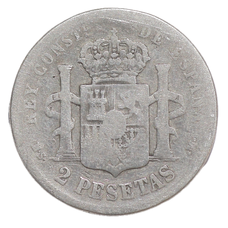 Espagne - Alfonso XII (1874-1885), 2 pesetas, 1881