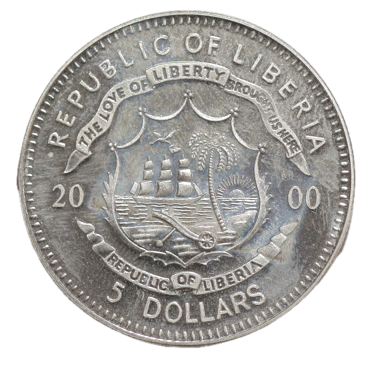 Liberia - 5 dollar, premier homme sur la lune, 2000