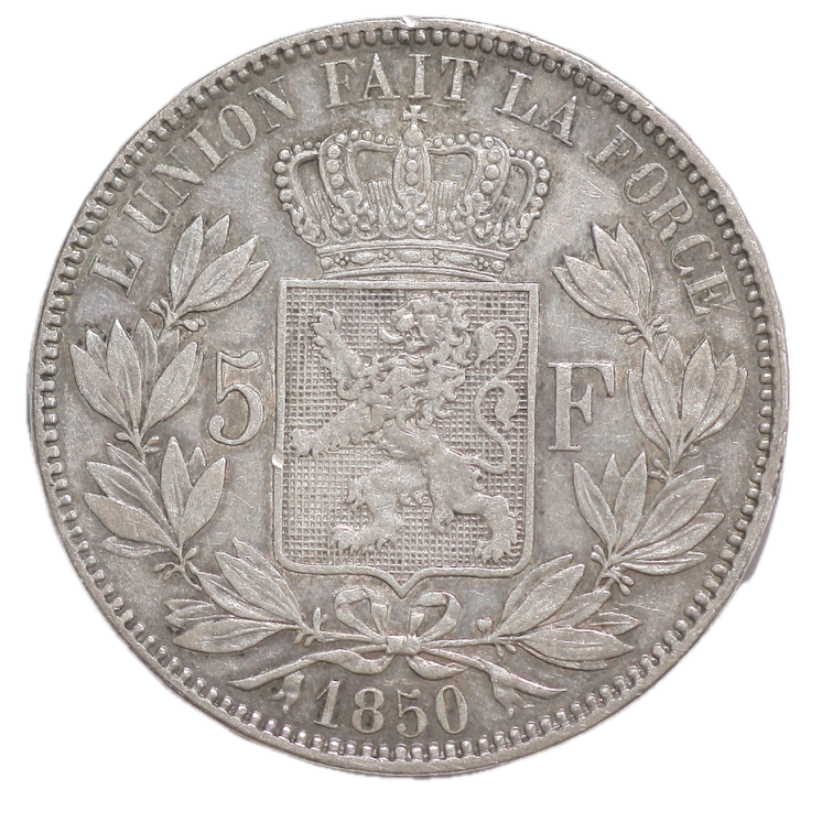 Belgique - Léopold Ier (1831-1865), 5 Francs, 1850