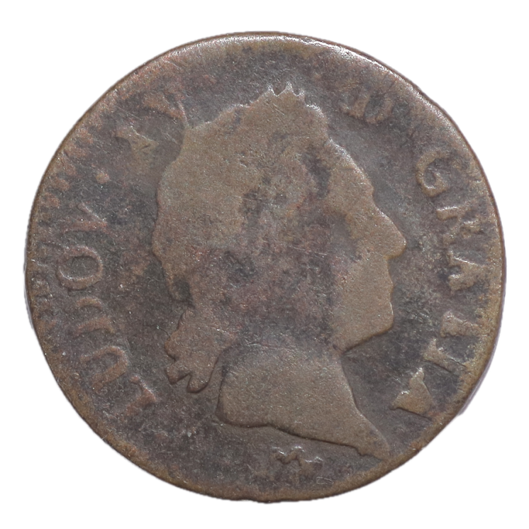 France - Louis XV (1715-1774), 1/2 sol à la vieille tête, M (Toulouse)