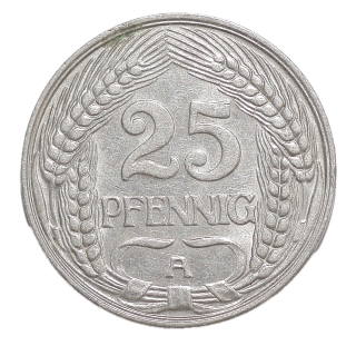 Allemagne - 25 Pfennig, 1909, A (Berlin)