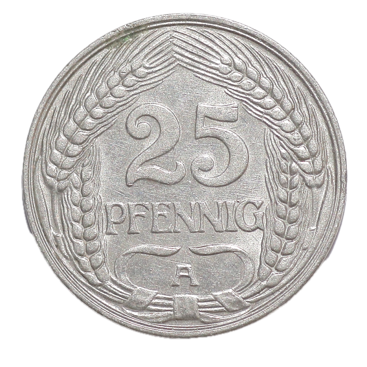 Allemagne - 25 Pfennig, 1909, A (Berlin)
