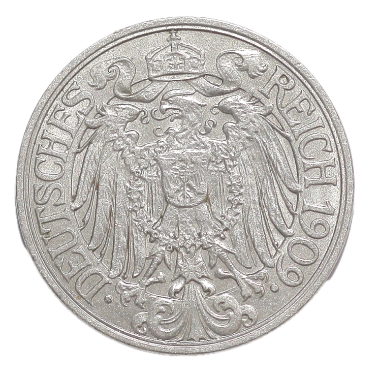 Allemagne - 25 Pfennig, 1909, A (Berlin)