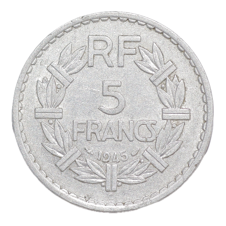 France - 5 Francs, 1945, modèle "Lavrillier"