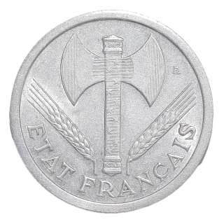 France - 2 Francs, Etat Français, 1943