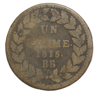 France - Louis XVIII (1815-1824), un décime, 1815, BB (Strasbourg)