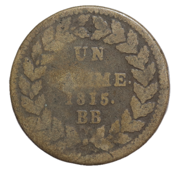 France - Louis XVIII (1815-1824), un décime, 1815, BB (Strasbourg)