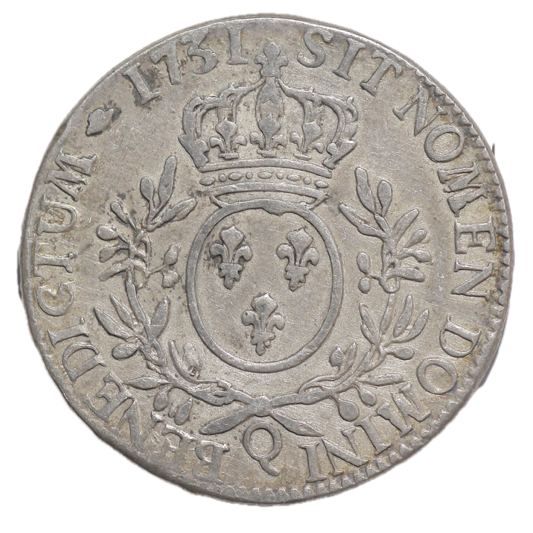 France - Louis XV (1715-1778), Ecu aux branches d'oliviers, 1731, Q (Perpignan)