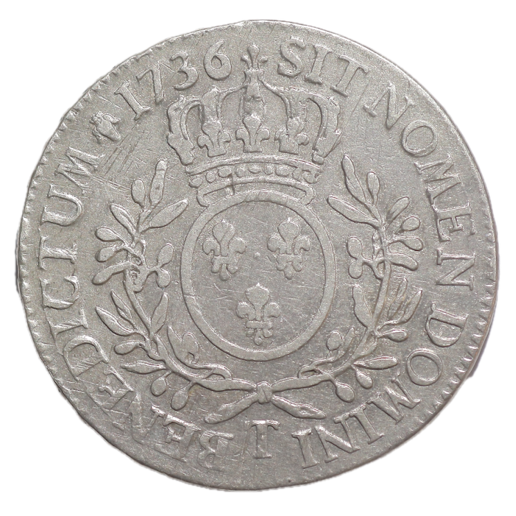 France - Louis XV (1715-1778), Ecu aux branches d'oliviers, 1736, T (Nantes)