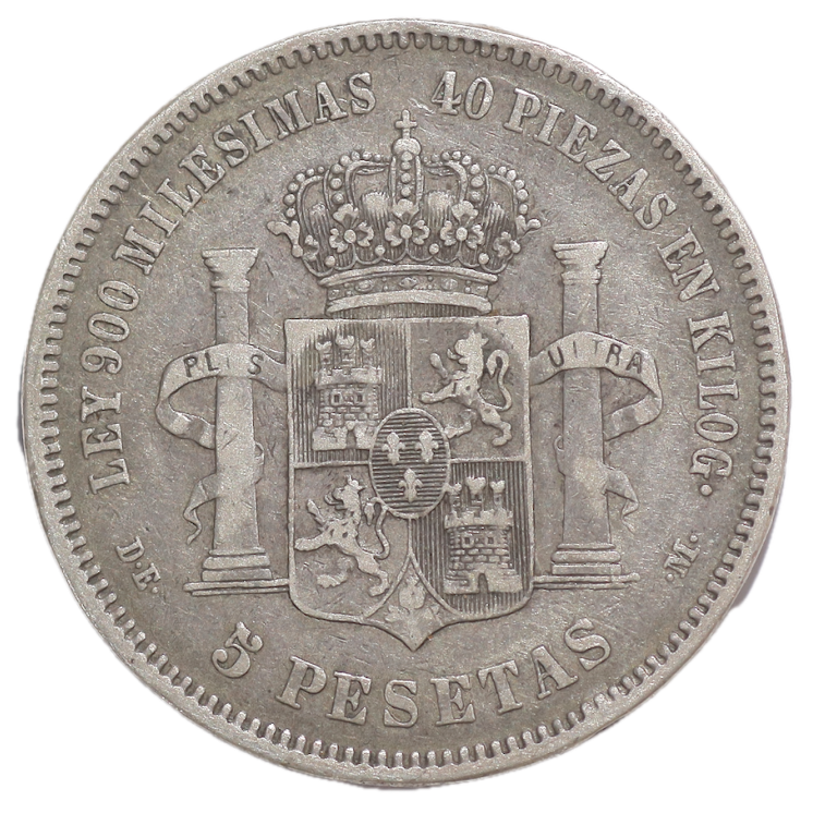 Espagne - Alfonso XII (1874-1885), 5 Pesetas, 1875