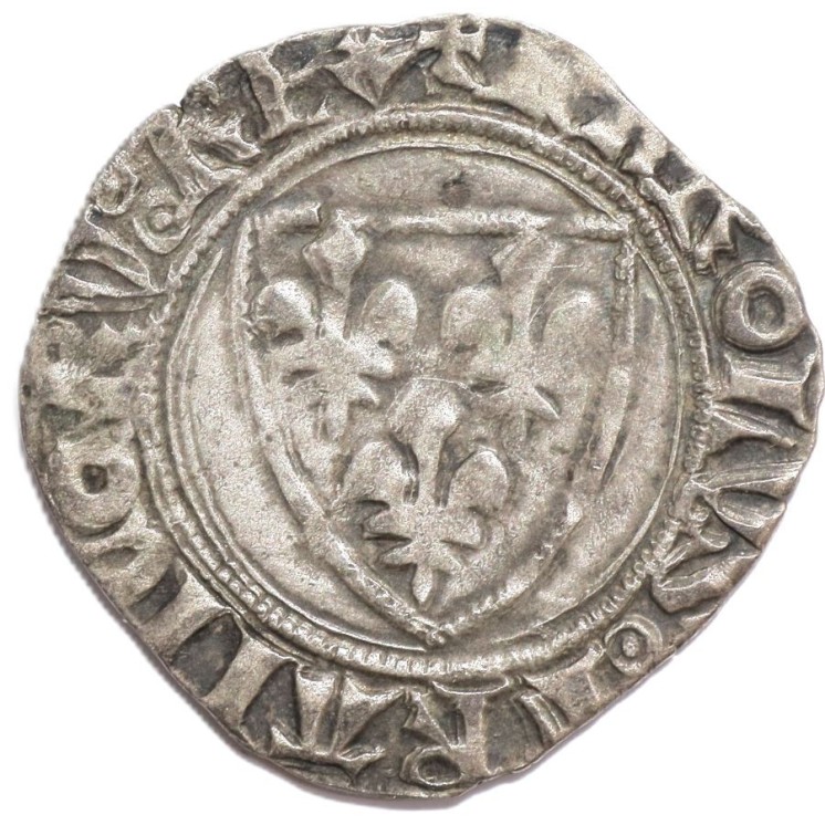 France - Charles VI (1380-1422), Blanc Geuenar, 1411, Tours