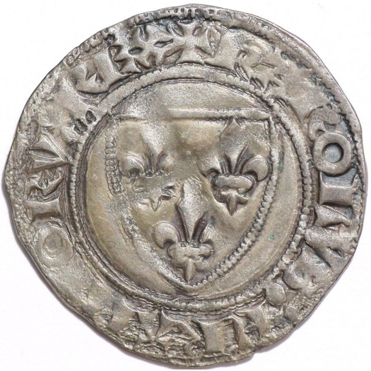 France - Charles VI (1380-1422), Blanc de Geuenar, 1385