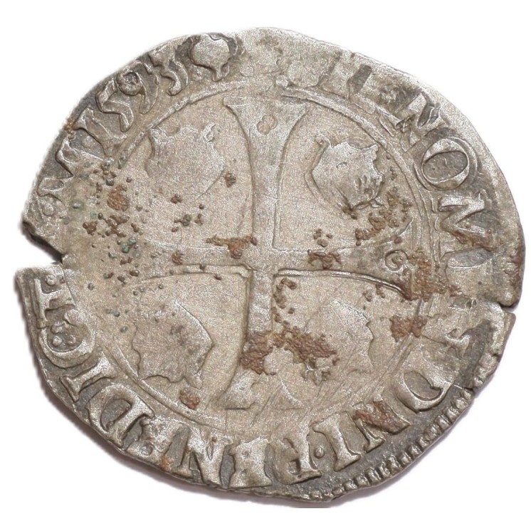 France - Charles X, Douzain, 1593, D
