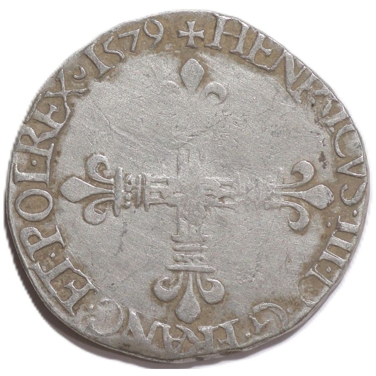 France - Henri III, 1/4 Ecu, 1579, H