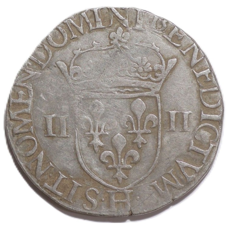 France - Henri III, 1/4 Ecu, 1579, H