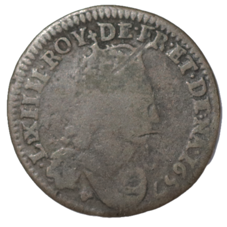 France - Louis XIV (1643-1715), Liard de France au buste juvénile, 1657, D (Vimy)
