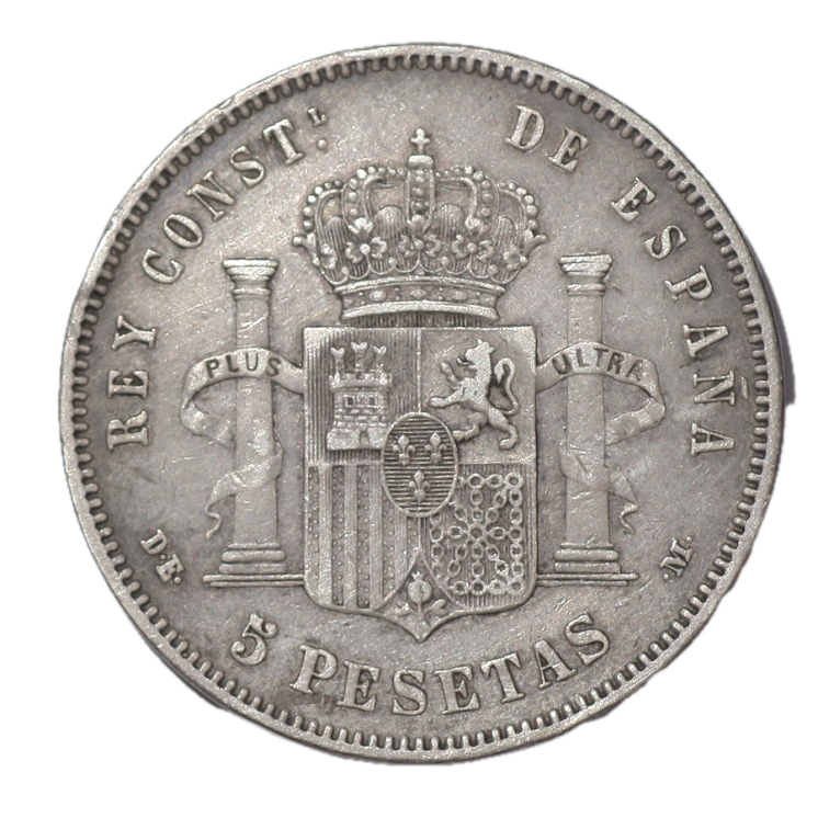 Espagne - Alfonso XII (1874-1885), 5 Pesetas, 1877