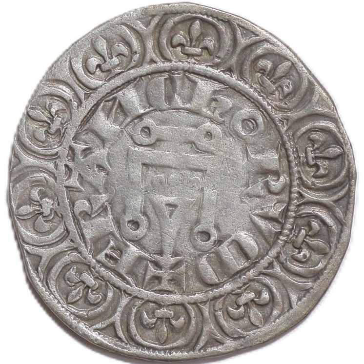 France - Charles IV (1322-1328), Maille blanche, 1ère émission