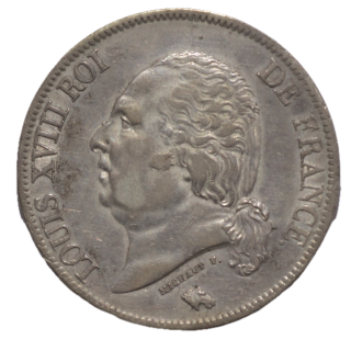 France - Louis XVIII (1815-1824), 5 Francs, 1824, M (Toulouse)